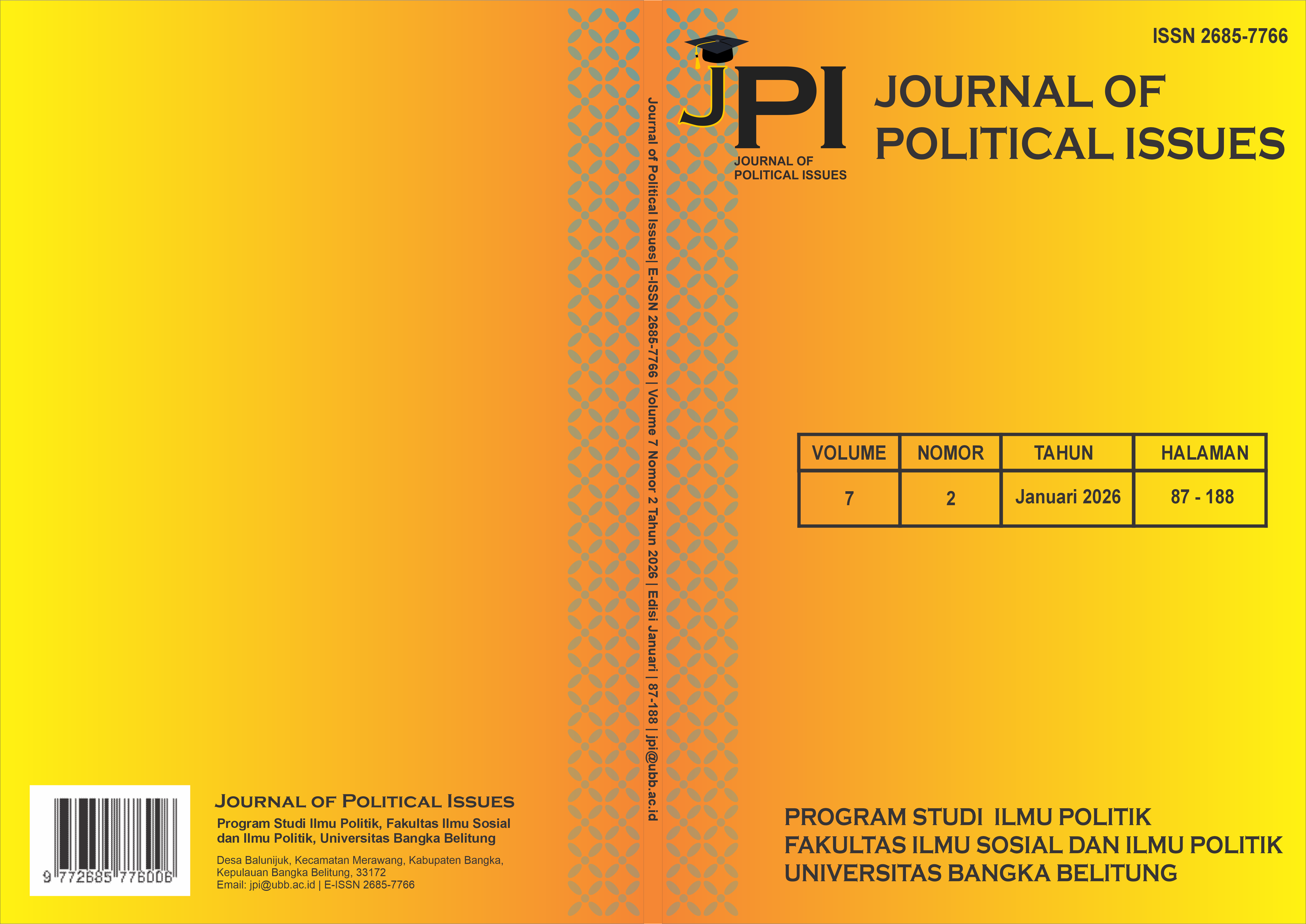 					View Vol. 7 No. 2 (2026): Journal of Political Issues
				